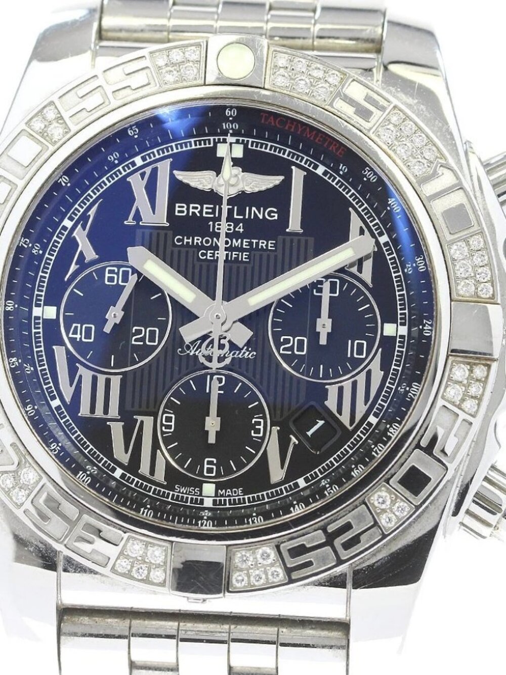 BREITLING Chronomat 44 AB0110 Diamond Bezel Automatic Men's Watch_829167